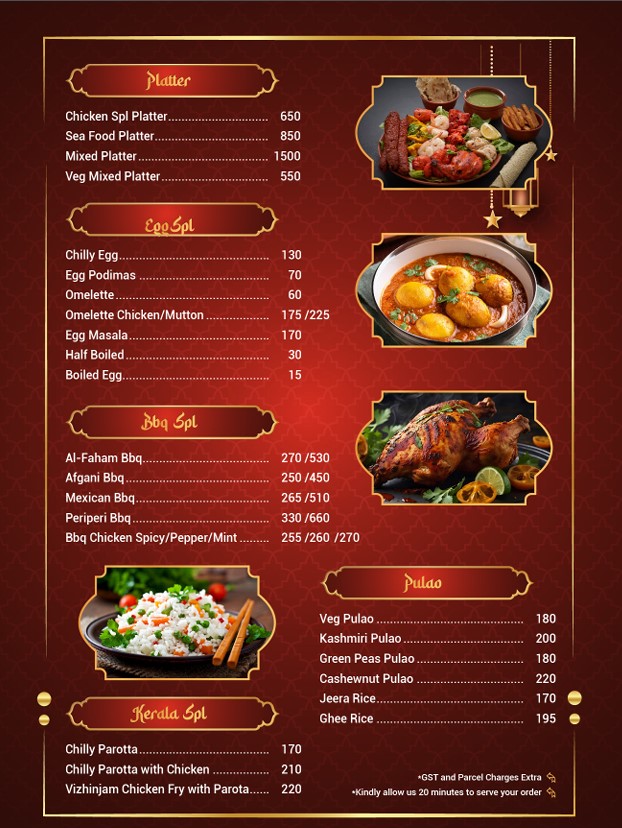 Noor Bhai Biriyani Menu